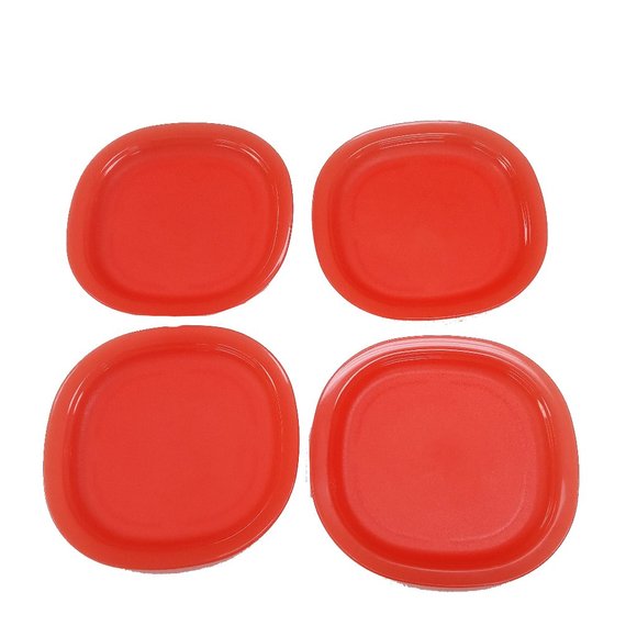 Tupperware Dining Microwave Reheatable Luncheon Plates Orange